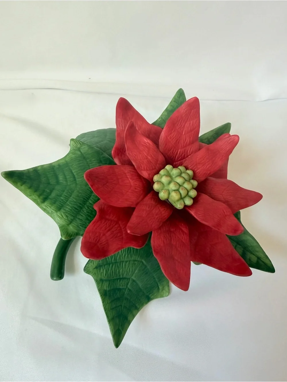 Lenox Garden Poinsettia 1991 Porcelain Flower Figurine 4.75” Original Box
